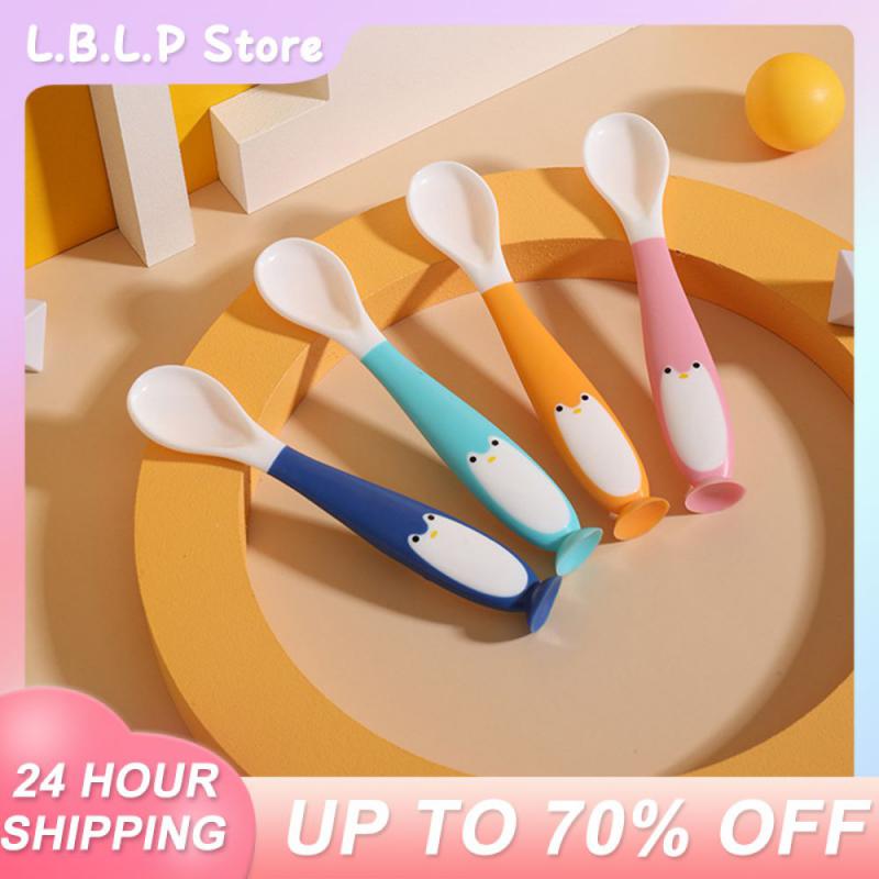 Portable Baby Food Tableware Learning To Eat Food Feeding Spoon Fork With Suction Cup Children Tableware Set Cartoon Patterns