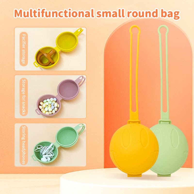 Multifunctional Silicone Baby Panda Pacifier Snap Box For Newborns Silicone BPA Free Travel Portable Headset Storage Box Set