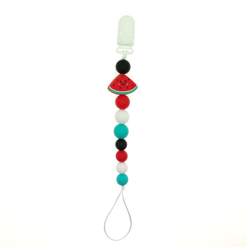 Watermelon Baby Pacifier Chupetes Para Bebes Silicona Friut Beads Toddler Soother Chain Infant Accessories