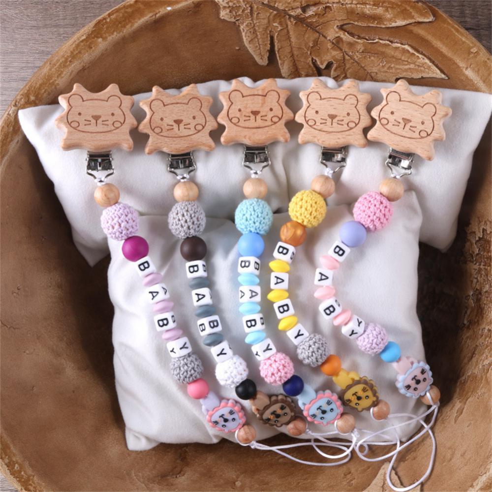 Durable Multi-function Nipple Appease Soother Chain Beech Lion Clip Pacifier Rope Soother Holder Pacifier Clips Chains Cartoon