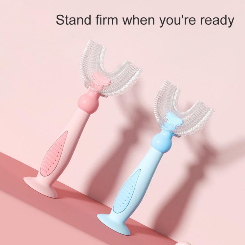 Elastic Baby Tooth Brushing Artifact Safe U-shaped Oral Care Cleaning Soft Baby Toothbrush Kid Care Toothbrushes Cute