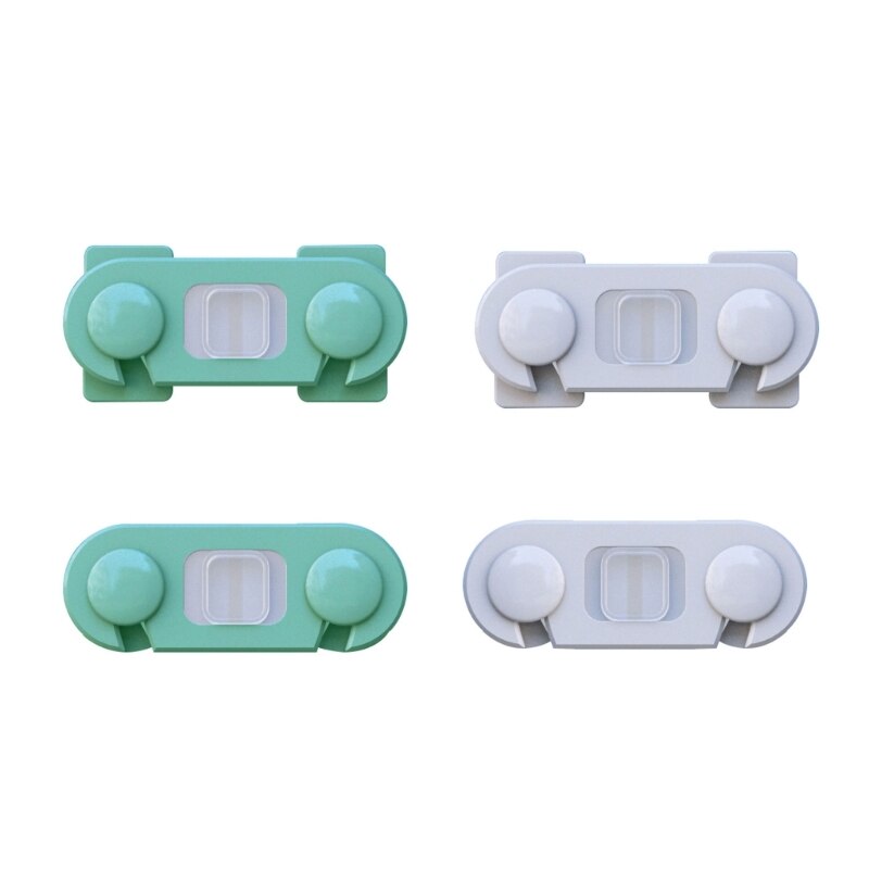 Kids Safety Locks for Flat Door Baby Security Cabinet Locks Child Proof Refrigerator Locks Self-Adhesive Plastic Lock