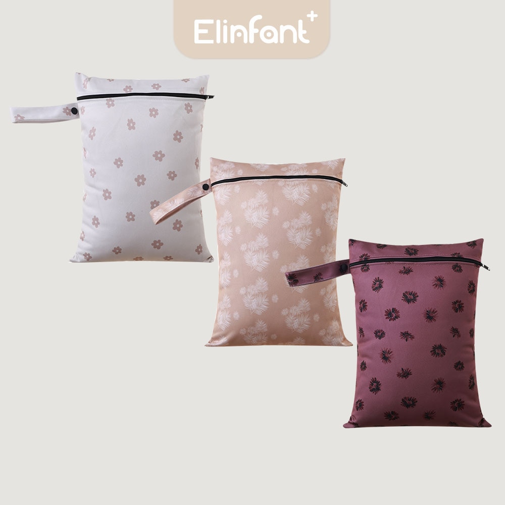 Elinfant New Material Recycled Storage Outdoor Wet bag with Cute Print Large Size 26X36cm Baby Diaper Bag
