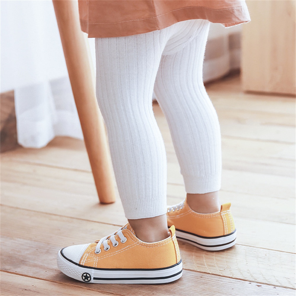 Baby Pants 2022 Knitted Bottoms Outfits Toddler Girls Ribbed Leggings Striped Casual cropped pants