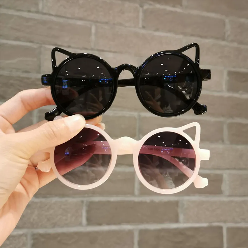 Korea Girls Boys Cute Animal Cartoon Ears Sunglasses Outdoor Sun Protection Children Vintage Sunglasses Protection Classic Kid