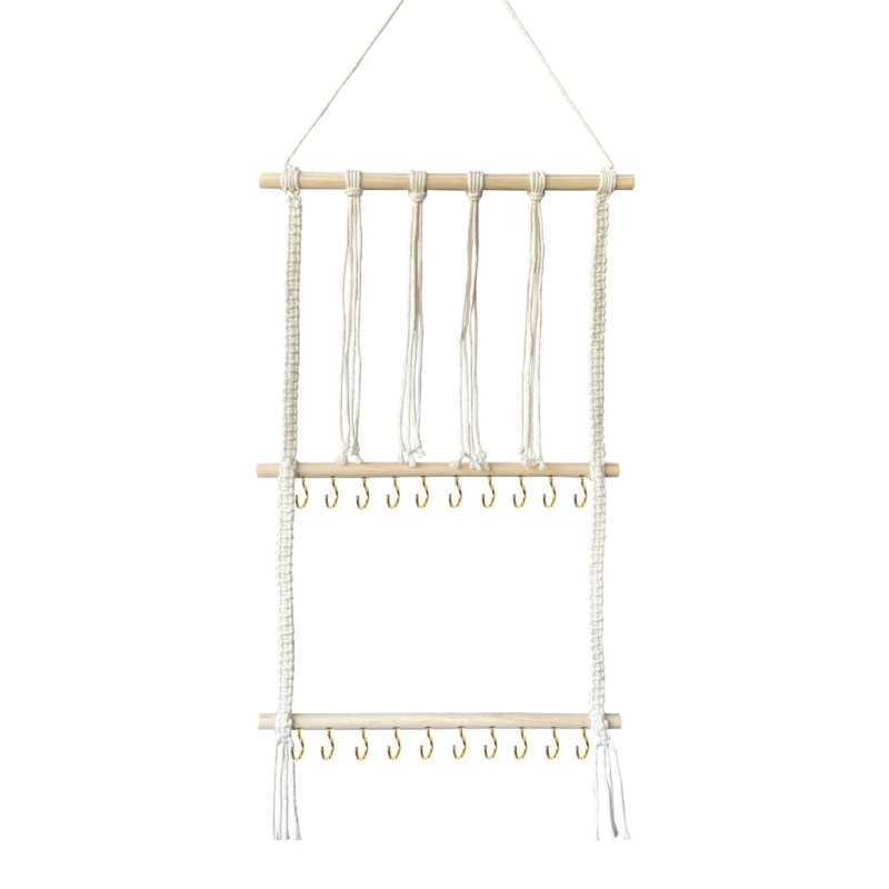 Natural Tassel Hair Accessory Storage Rack Hair Clip Organizer Stand Adorable Holder Bracket for Kid Room