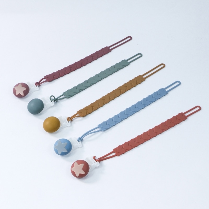 Baby Pacifier Clip Chain Teething Chain Infant Clamp Dummy Nipple Holder Leash Newborn Chew Pendant Accessories