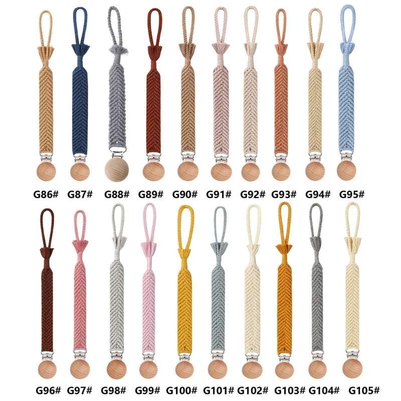 HUYU 1pc Vintage Crochet Pacifier Clip Baby Cotton Tassel Pacifier Chain Dummy Clips