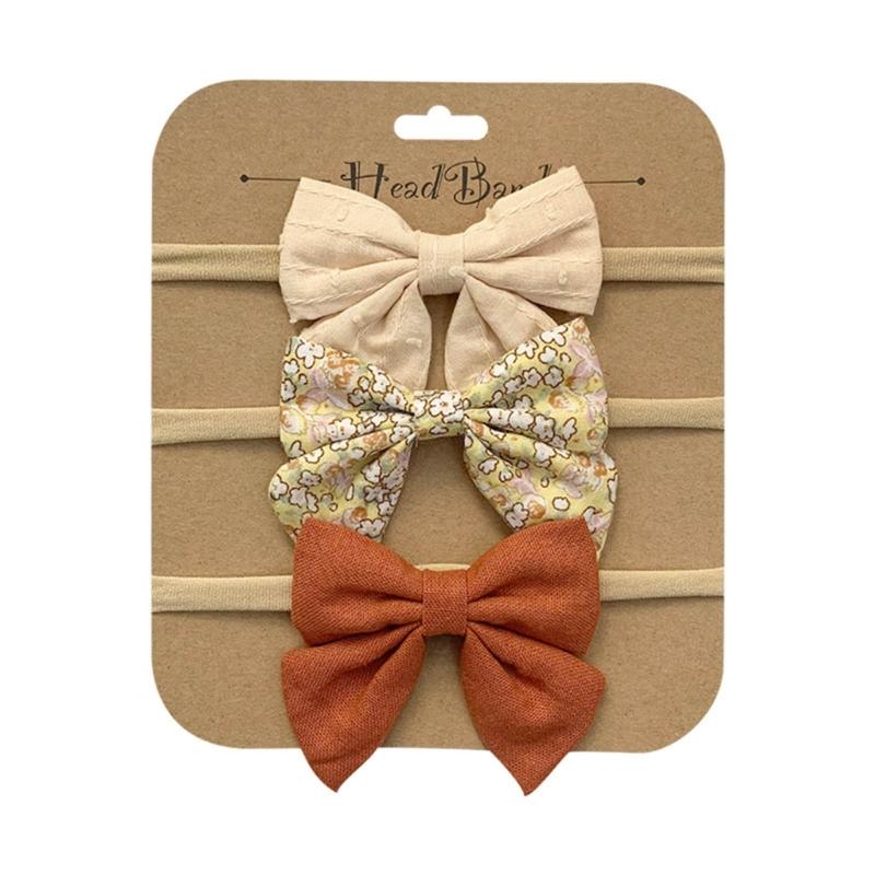 3PCS Indian Headband Cotton Bowknot Baby Hair Band Accessories Newborn Headwear