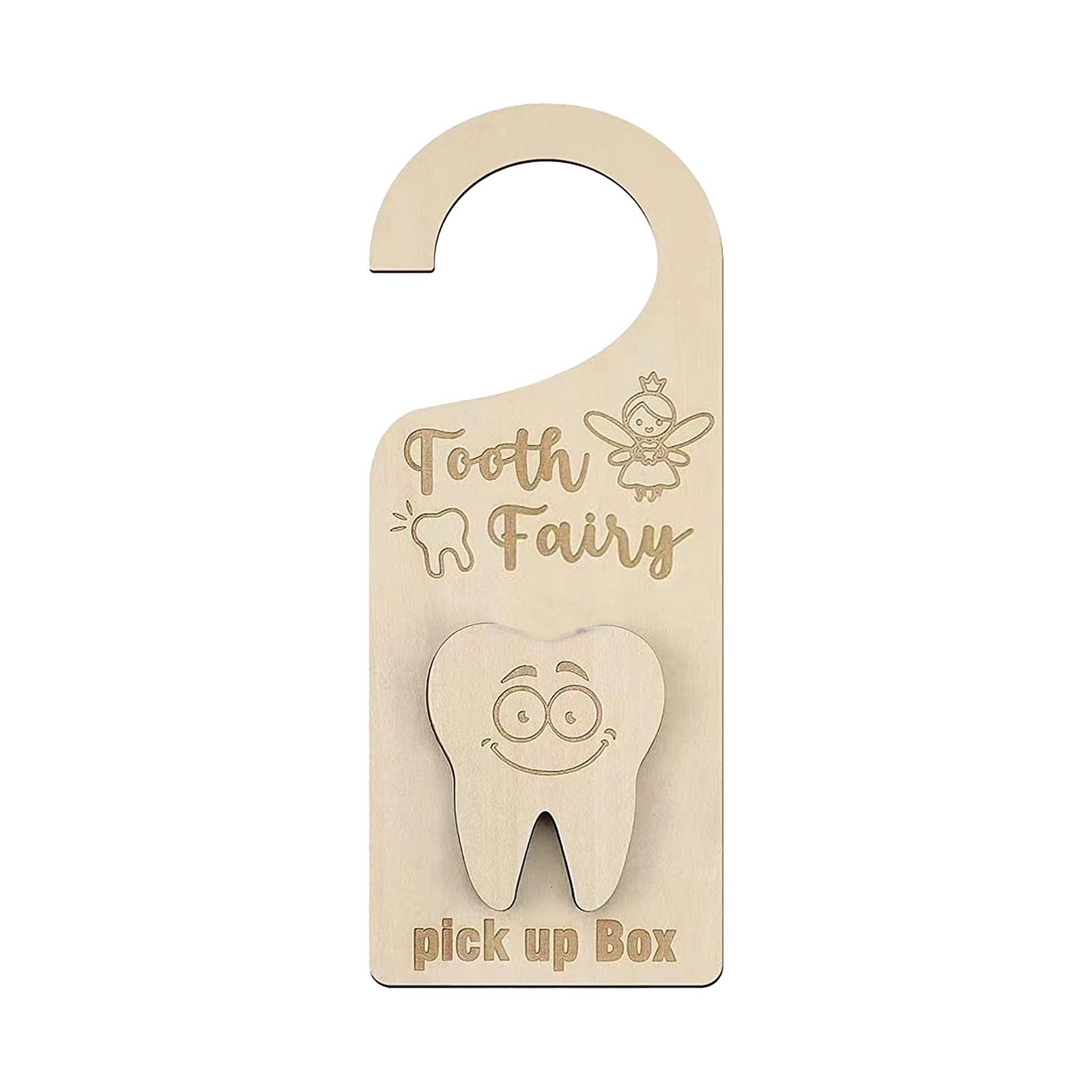 Wooden Tooth Fairy Pick up Box Encourage Gift Room Decor Tooth Fairy Door Hanger