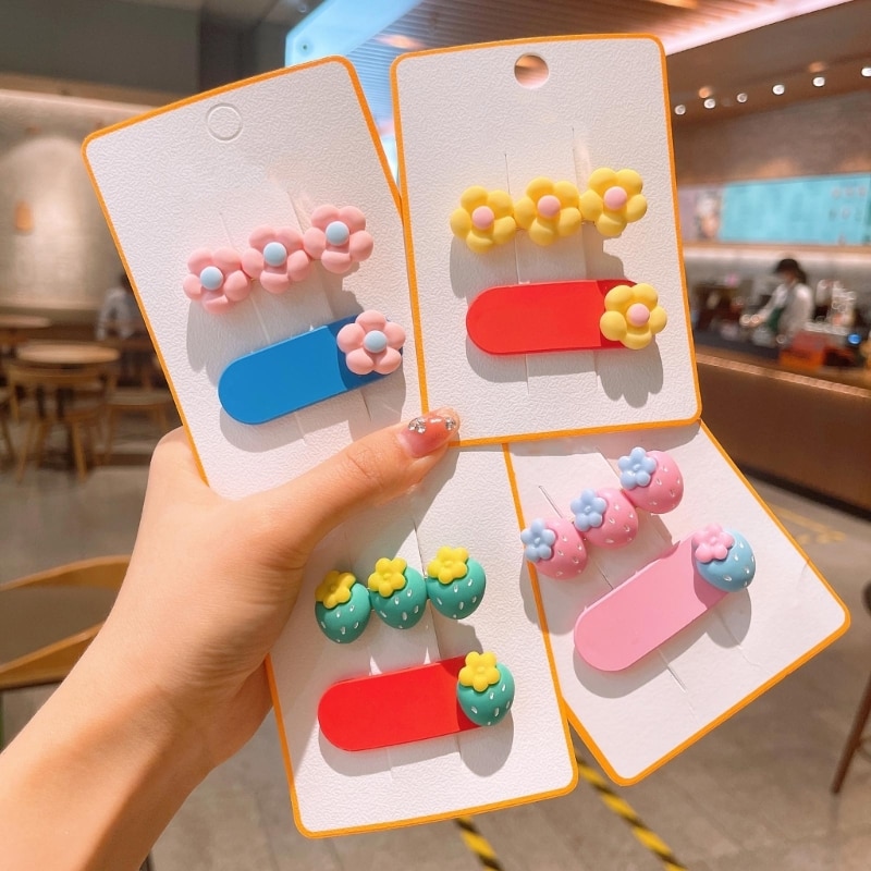 Little Girl Hairpin Summer Sweet Hair Clip Frosted Candy Color Hairclip Fashion Headdress Kindergarten Child Headwear A2UB
