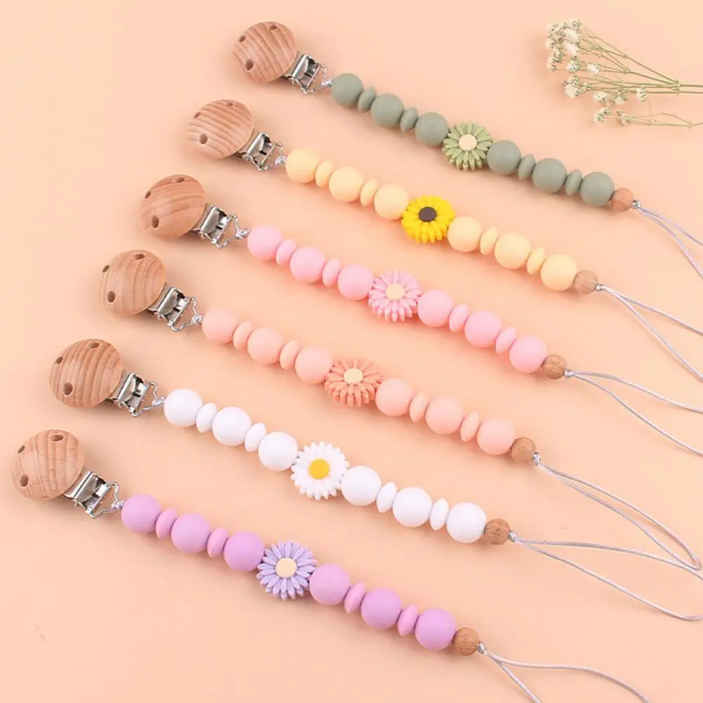 Safe Infant Pacifier Clip Non-slip Pacifier Chain Cartoon Baby Soother Clip Holder Fix Pacifier
