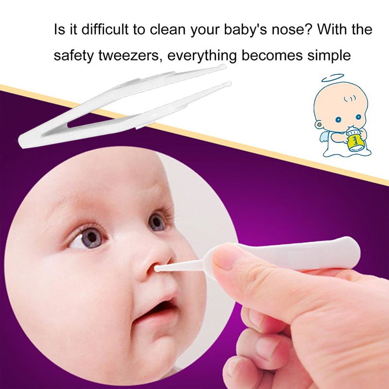 5pcs Baby Safe Cleaning Tweezers Ear Nose Navel Special Design Infant Care Ear Forcep Plastic Newborn Safety Safe Care Tool