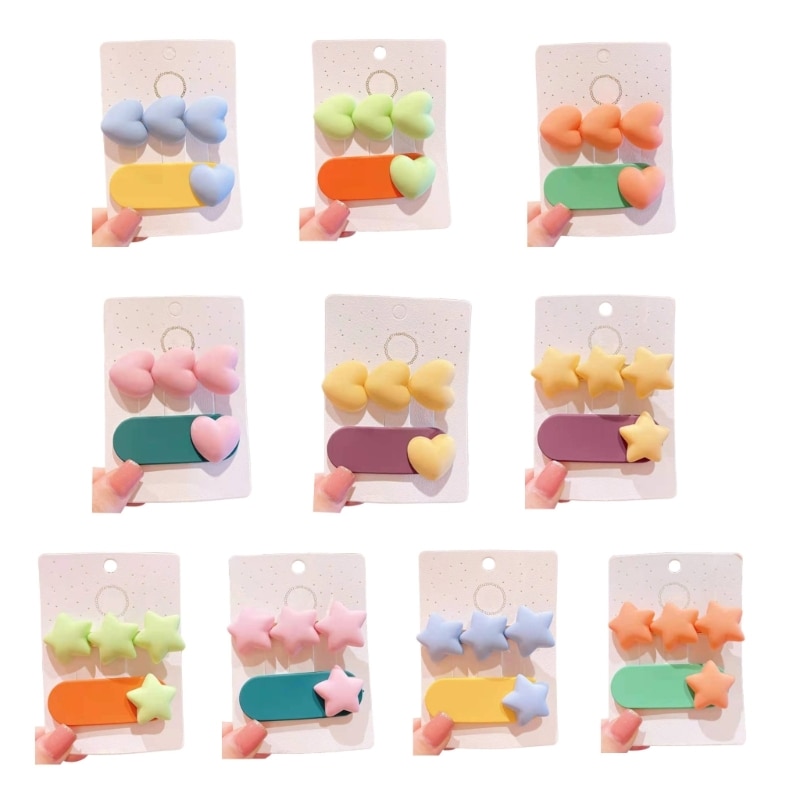 Hair Clips for Toddler Girls 2pcs Girls Hair Clips Cute Candy Color Hair Pins H37A