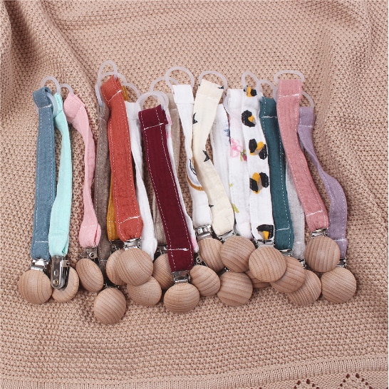 Beech Baby Pacifier Chain Cotton Soother Pacifier Chain Towel Anti-lost Buckle Teething Soother Chew Dummy Clips Baby Feeding