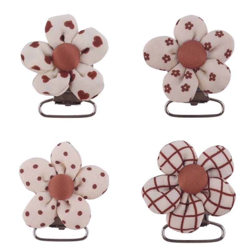 Cotton Pacifier Clips DIY Pacifier Clip Pacifier Clip Holder for Teething Baby Toddler Cute Small Flower Shaped Durable