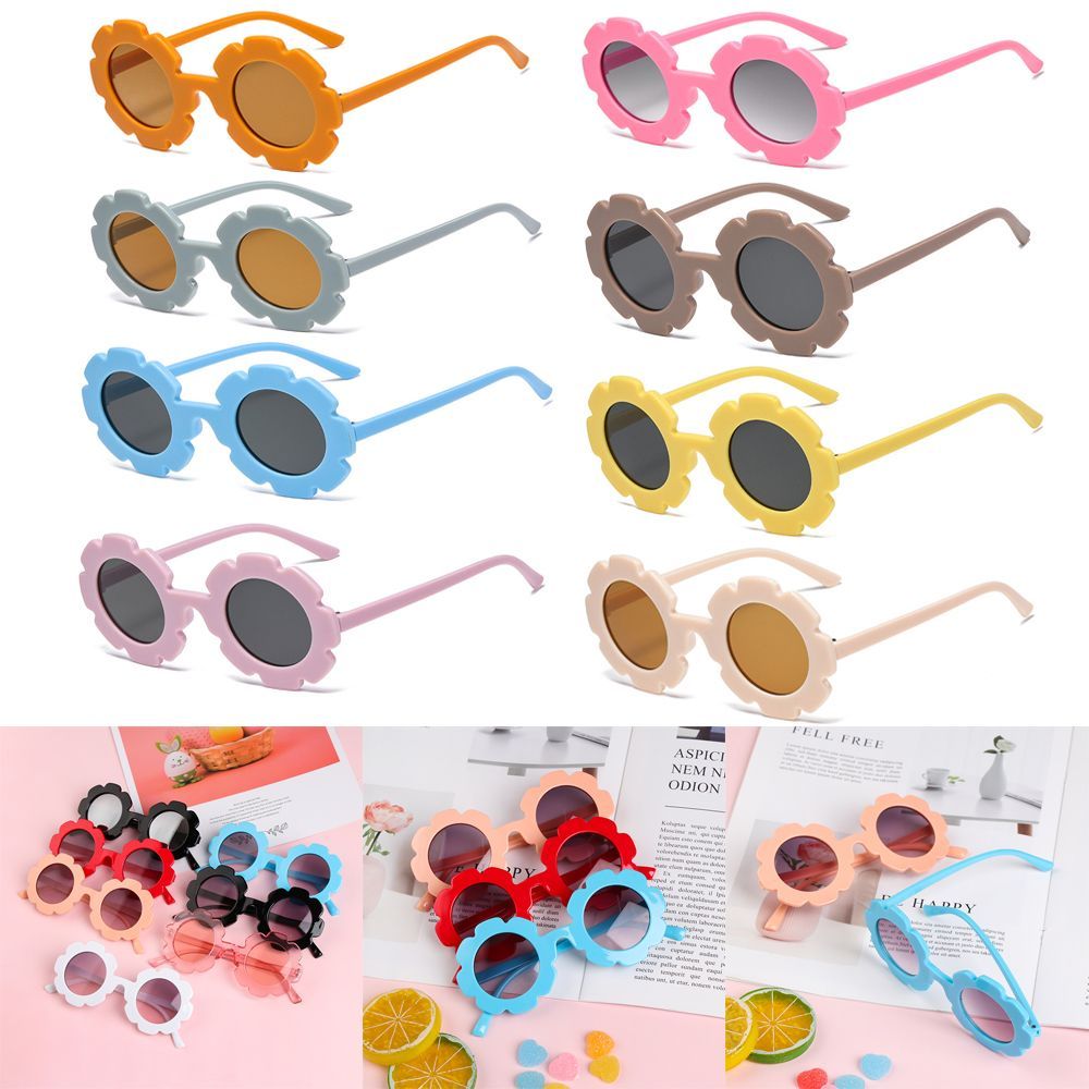 1pc Fashion Streetwear Outdoor Product Trend Eyewear Sun Glasses Children Sunglasses Vintage Flower Shape