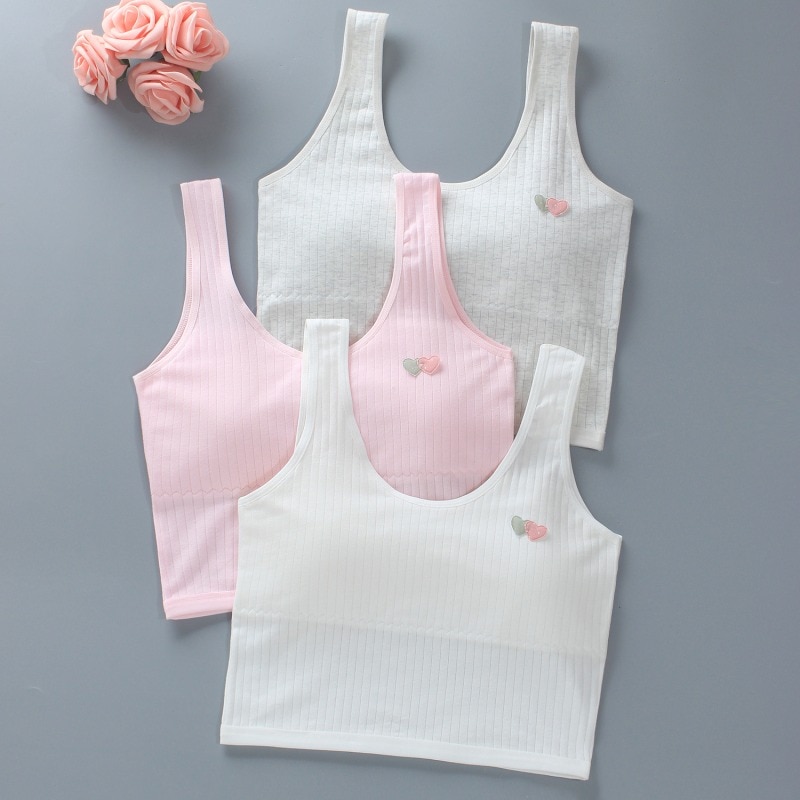 Girls' Tank Top Extended Lingerie Children's Bra Cotton Student Bra Strap Suitable for Both Internal and External Wear