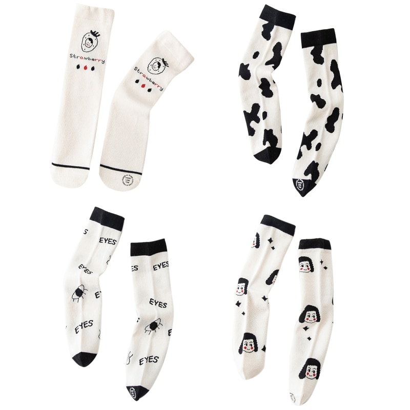 Baby Children Kids Middle Tube Socks Cartoon Printed Spring Autumn Warm Stocking Knee High Tube Sox for Kids Boys Girls