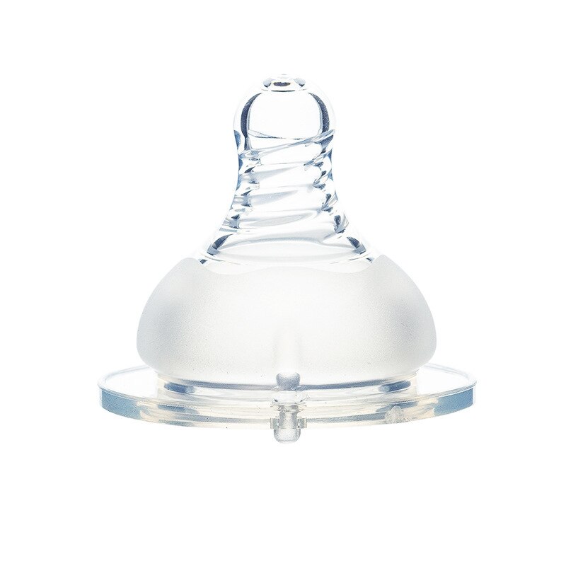 BPA Free Baby Silicone Wide Mouth Teat Soft Natural Flow Nipples Spiral Teat Nipple Circle Hole Cross Hole Baby Bottles S/M/LXL