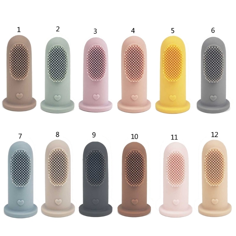 2023 New Grade Silicone Finger Toothbrush Toddler Teeth Gum Cleaning Oral- Care Cleaning Brush for Toddlers Infants Newborn