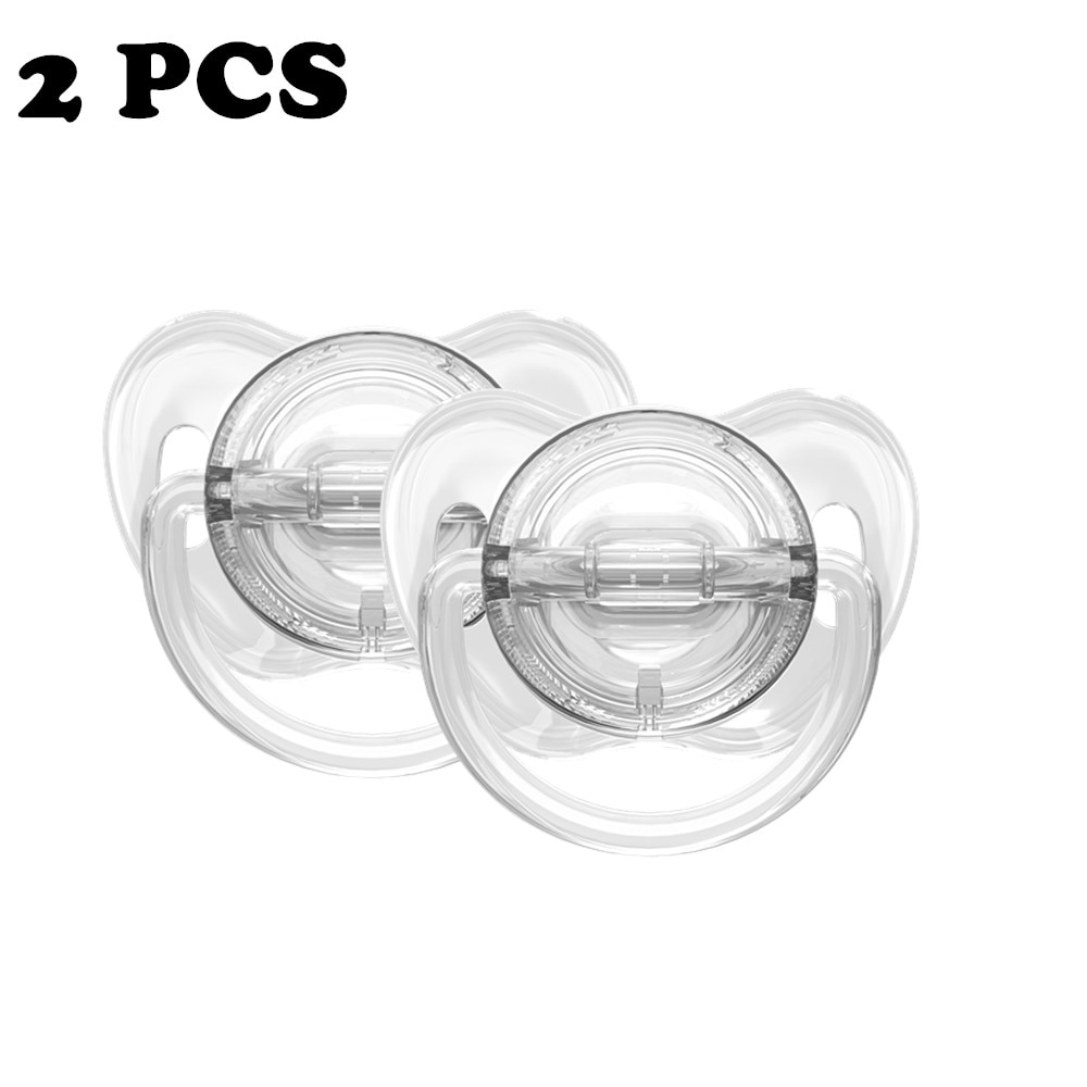 MIYOCAR all transparent baby pacifier(2pcs) Food Grade made of the safest plastic tritan Silicone teat ideal gift for new born