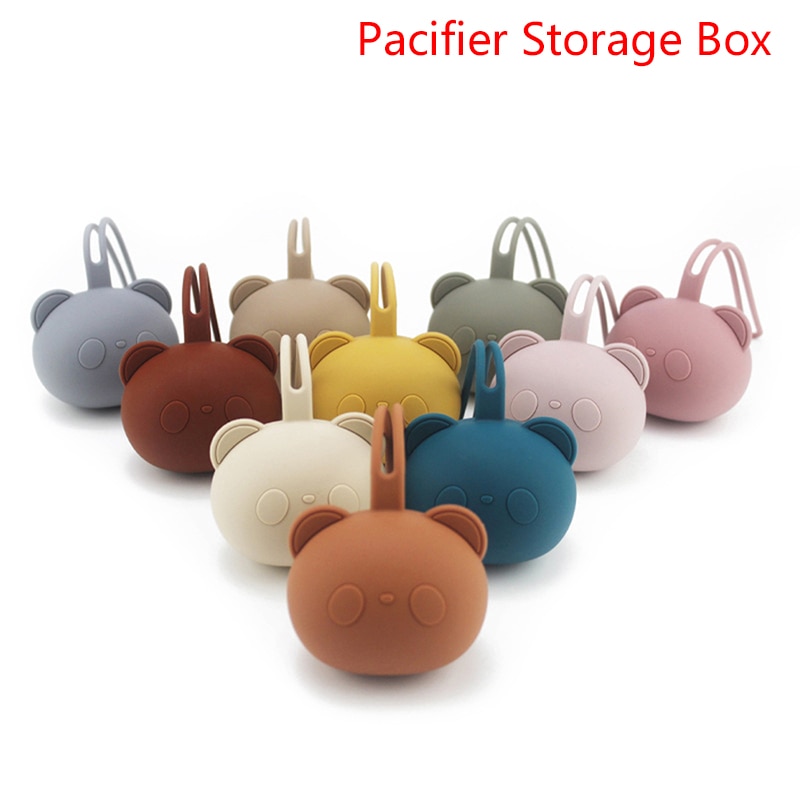 Baby Pacifier Holder BPA Free Food Grade Silicone Infant Portable Soother Container Box Nipple Storage Box