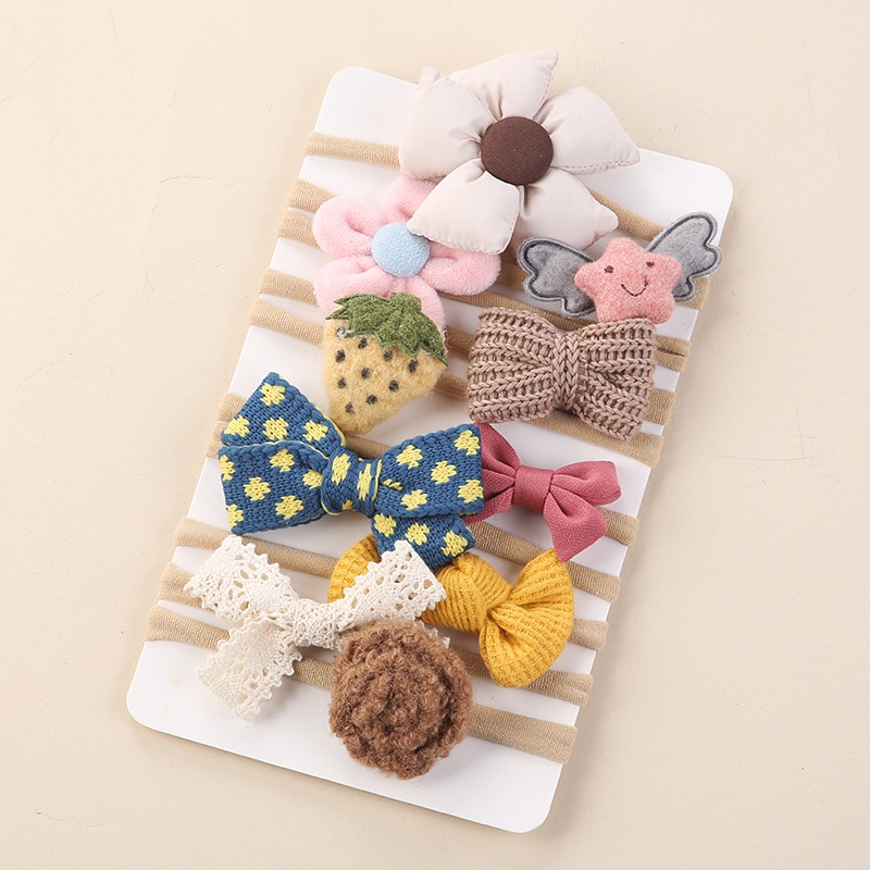 New Children's Hairband Set Cross Border Baby Autumn and Winter Narrow Nylon Hairband European and American Baby Headbands