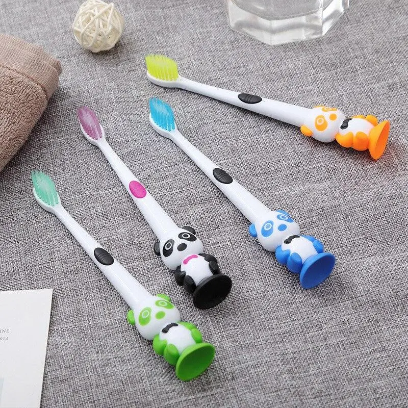 Mother Kids Cartoon Panda Toothbrush Baby Teeth Brush Soft Bristle Training Whitening Dentiers Health Care Tools for Children