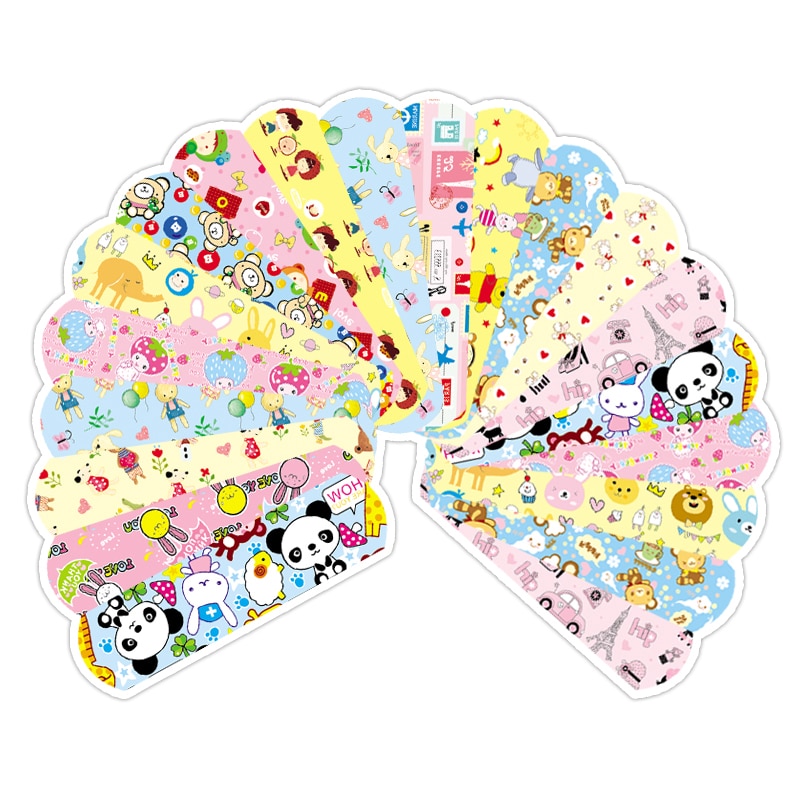 100pcs/120pcs Cartoon Transparent Non-transparent Band Aid Kawaii Wound Plaster Medical Strips Skin Dressing Patch Bandages