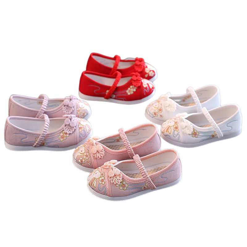 Baby Girl Shoes Embroidered Soft Shoes Walking Toddler Kids Shoes First Walker old Beijing cloth shoes Chinese costume show shoe