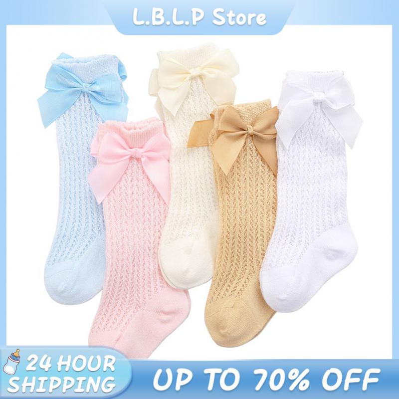 Strong Sweat Absorption Childrens Socks Breathable Baby Big Bow Socks 1 Pair Girl Socks Long Tube Baby Middle Tube Summer Soft