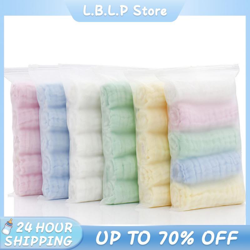 5Pcs/pack Infant Saliva Towel 6-layer Gauze Soft skin-friendly Baby Bib kids Handkerchief Anti Dirty Water Absorption Baby Stuff