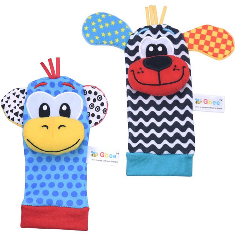 Sweat-absorbing Wrist Strap Rattles Toy Cotton Powerful Baby Rattle Socks Breathable Plush Socks Kids Socks Newborn Rattle Toys
