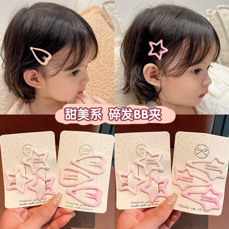 Baby Girl Hairpin Simplicity Korean Fashoin Children Girl Hair Clip Pink Series Kawaii Bang Side Clip Lovely Mother Kid Headwear