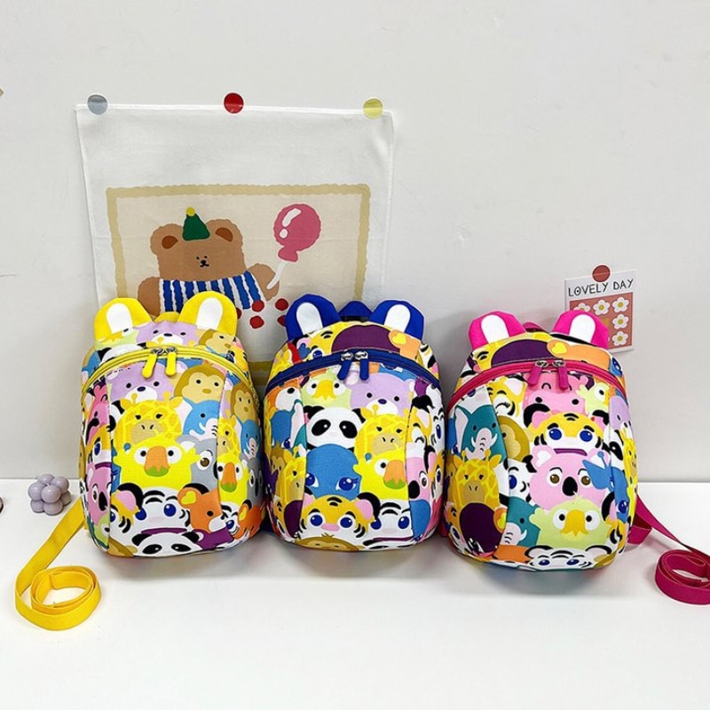 High Quality Walking Strap Cute Anti-lost Toddler School Backpack Cartoon Bags Nursery Shoulder Bags Preschool Rucksack