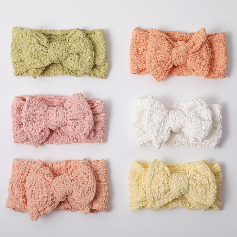Super Large Bow Tie Children's Headwear with High Elastic Pleated Fabric Baby Double Layer Knotted Headband Baby Hair Band