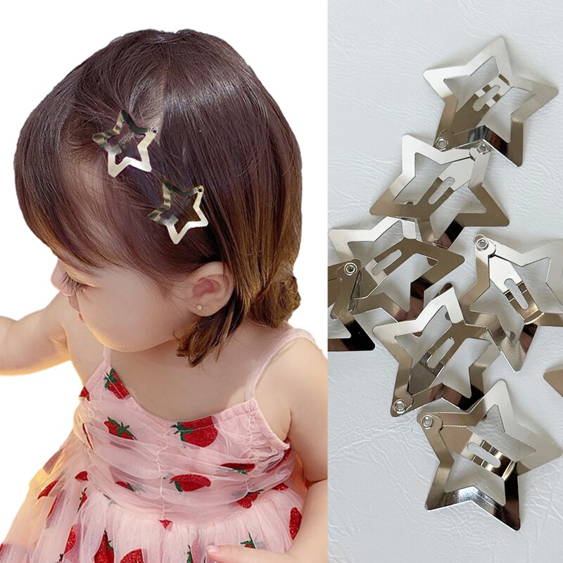 Y2K Star Hairpin for Girls Cute Bb Clips Lovely Baby Girl Barrettes Fashion Metal Snap Clip Korean Kids Hair Accessories 2023