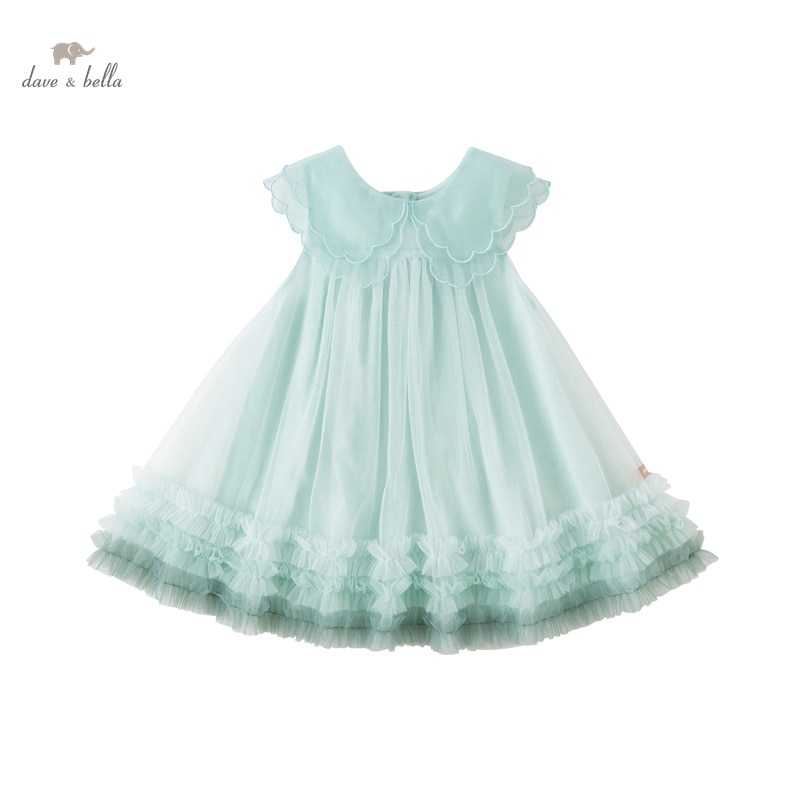 Dave Bella Girl's Dresses Children's New Baby Mesh Foreign Style Lovely Sweet Sleeveless Summer Princess Dress DB22356