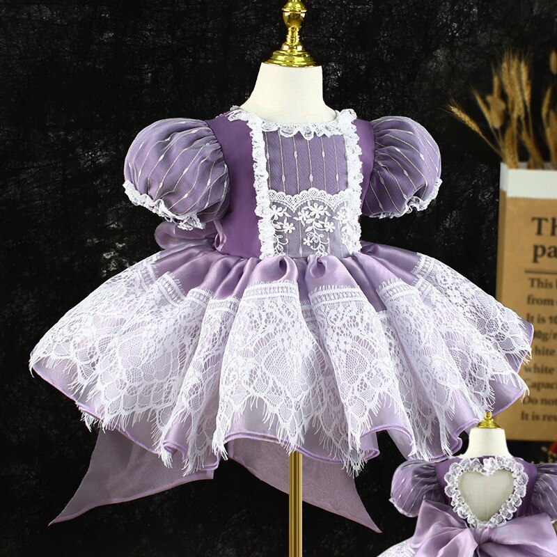 Backless Bubble Skirt Tutu Lolita New Toddler Girl Dresses Baby Summer Dress Kids Girls Soft Cotton Princess Clothes Birthday