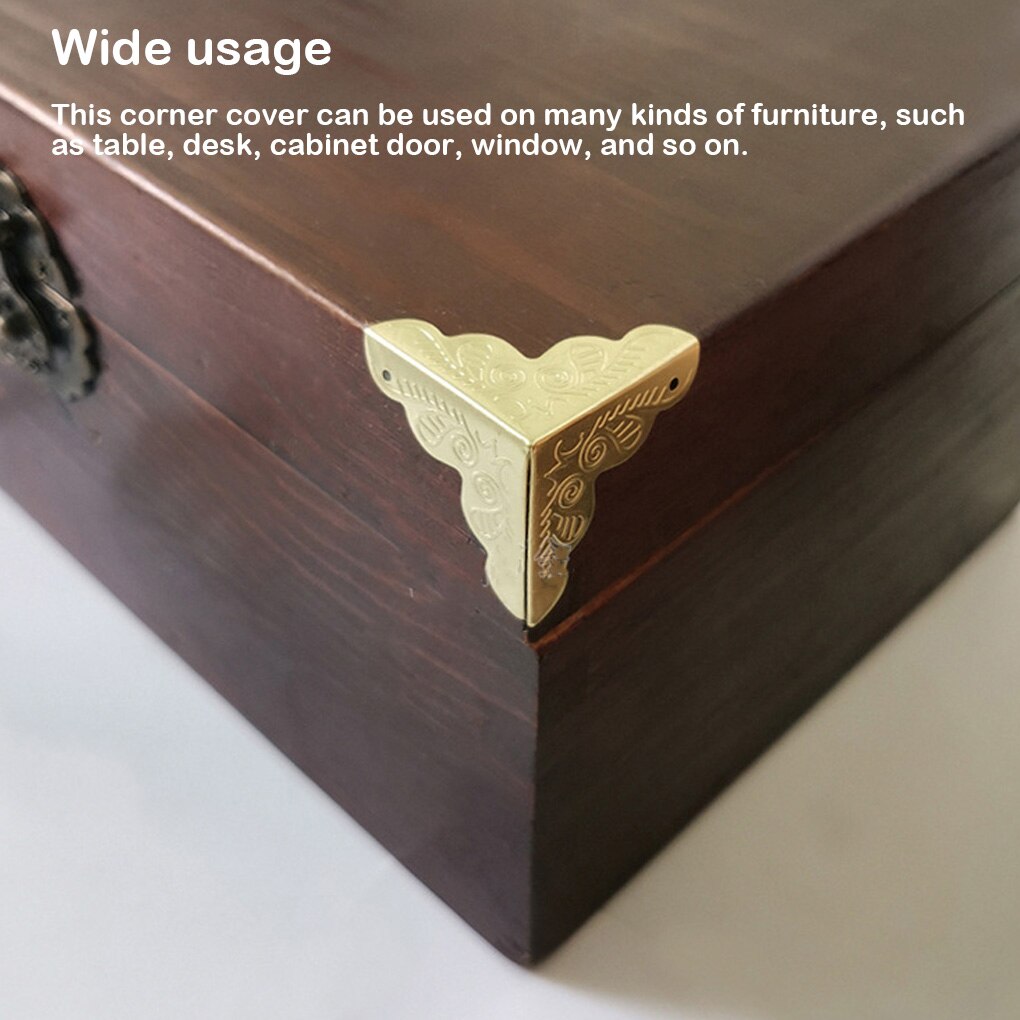 10 Pieces 90-degree Angle Vintage Style Table Corner Cover Door Edge Protector Guard Furniture Accessories Bronze