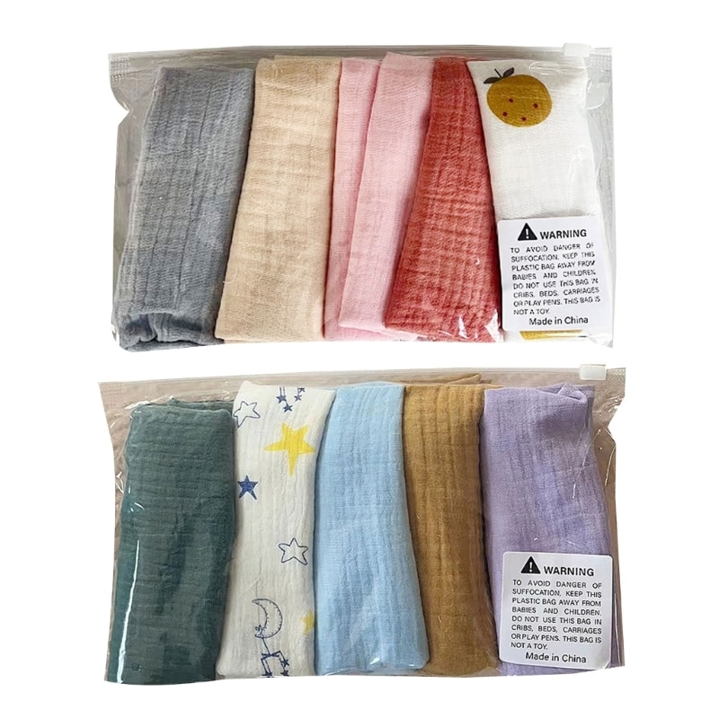 Baby Muslin Towel Cotton Wash Cloth Sweat Wipe Cloth Infant Eating Towel 5pcs Drop shipping