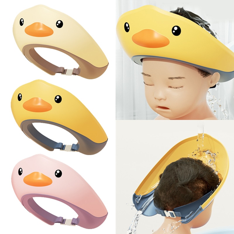Baby Shower Bath Cap Adjustable Waterproof Eye Protection Earmuff Shampoo Hat Children Hair Washing Shower Cap Baby Bath Stuff
