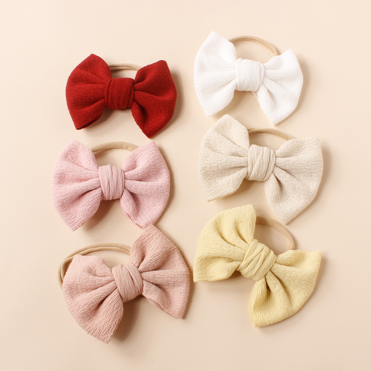 Pleated Fabric Hnewborn Headband with Large Bow Nylon Turban Hairband Baby Girl Bowknot Headwrap Hair Accessories Bebes Headwear