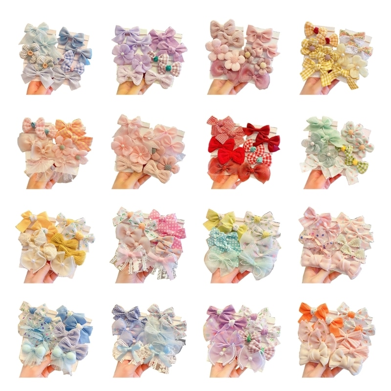 2023 10PCS Toddler Girl Hairband Elastic Hair Bows Flower Bowknot Hair Band Ponytail Holder for Little Girls Hair Accessories