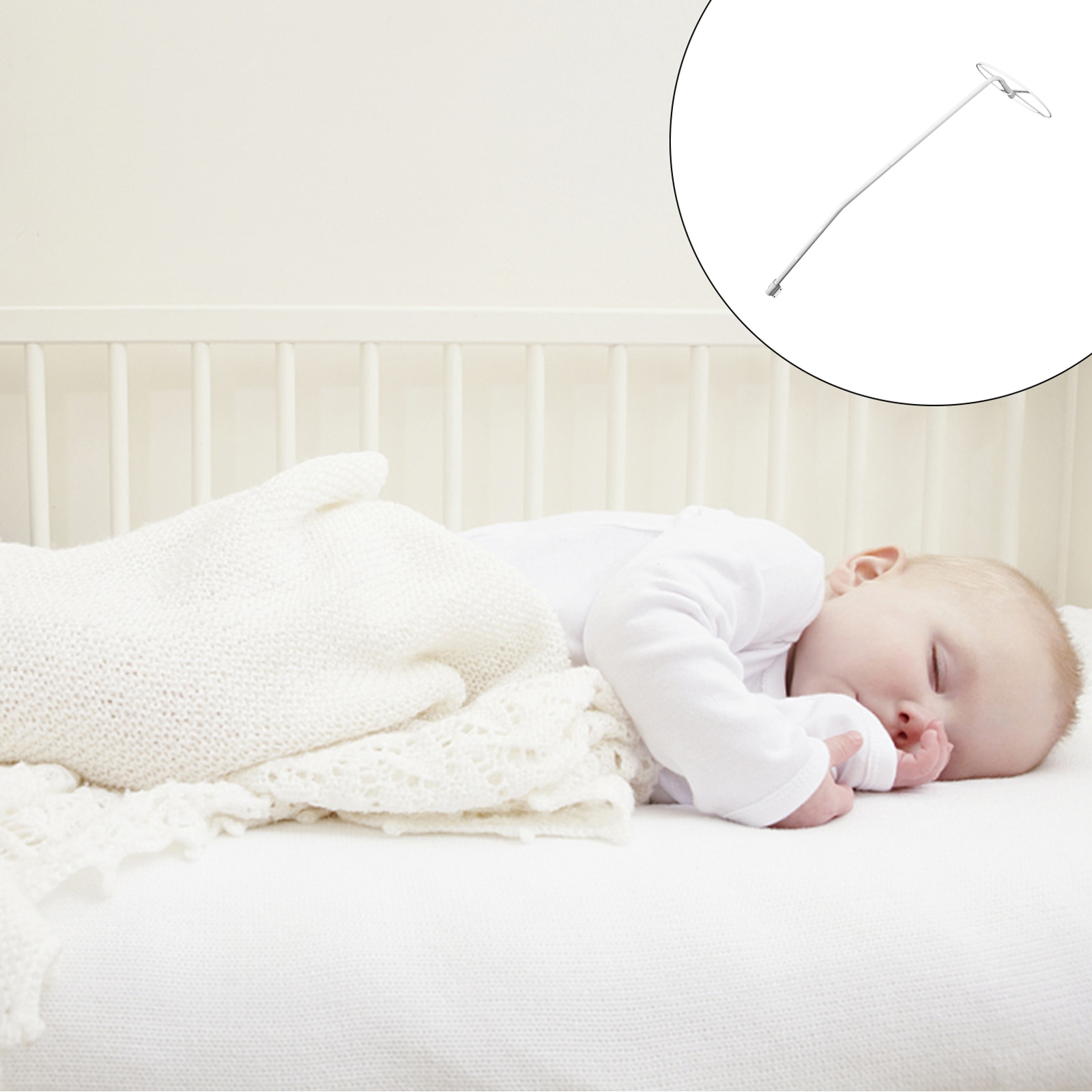 Baby Musical Mobile Bed Bell Holder Cot Net Stand Hanging Arm Bracket Cot Net Canopy Stand