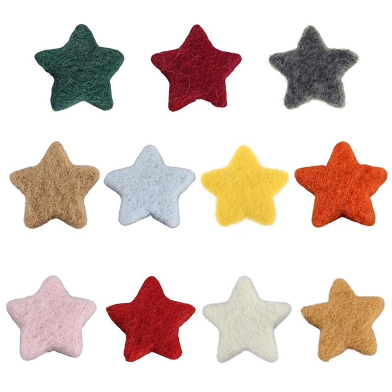 HUYU Mini Wool Felt Stars Beads Balls Baby Infants Photo Decorations Home Decor Nursery Party Props Wool Felt Stars