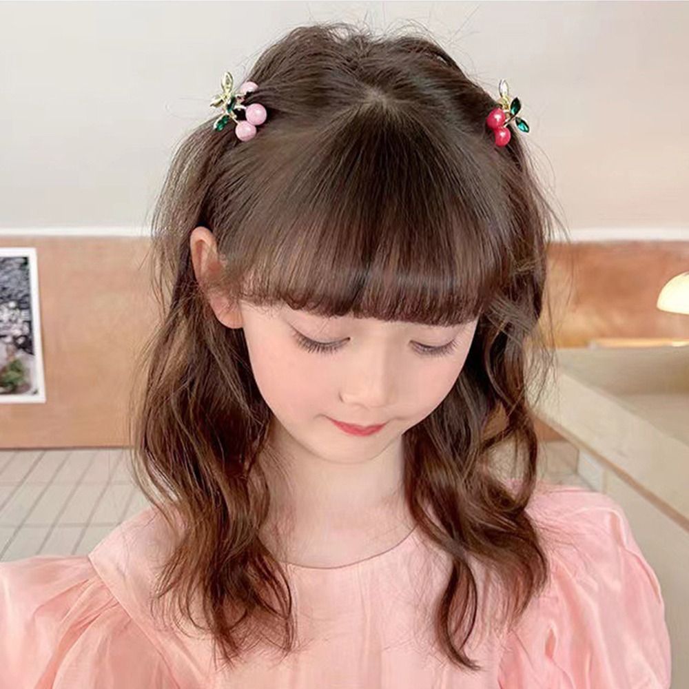New Children Rhinestone Cherry Mini Hair Claw Girls Sweet Hair Clip Kids Hairpin Cute Hair Accessories