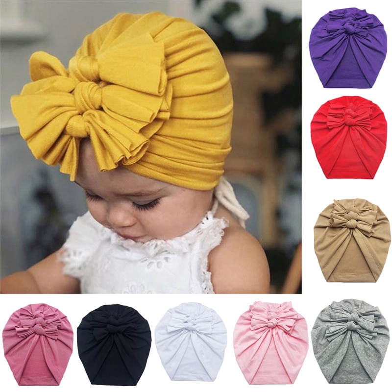 Newborn Stretch Turban Knot Headband Headband Hat Cotton Baby Head Wrap Cute Kids Pleated For Girls