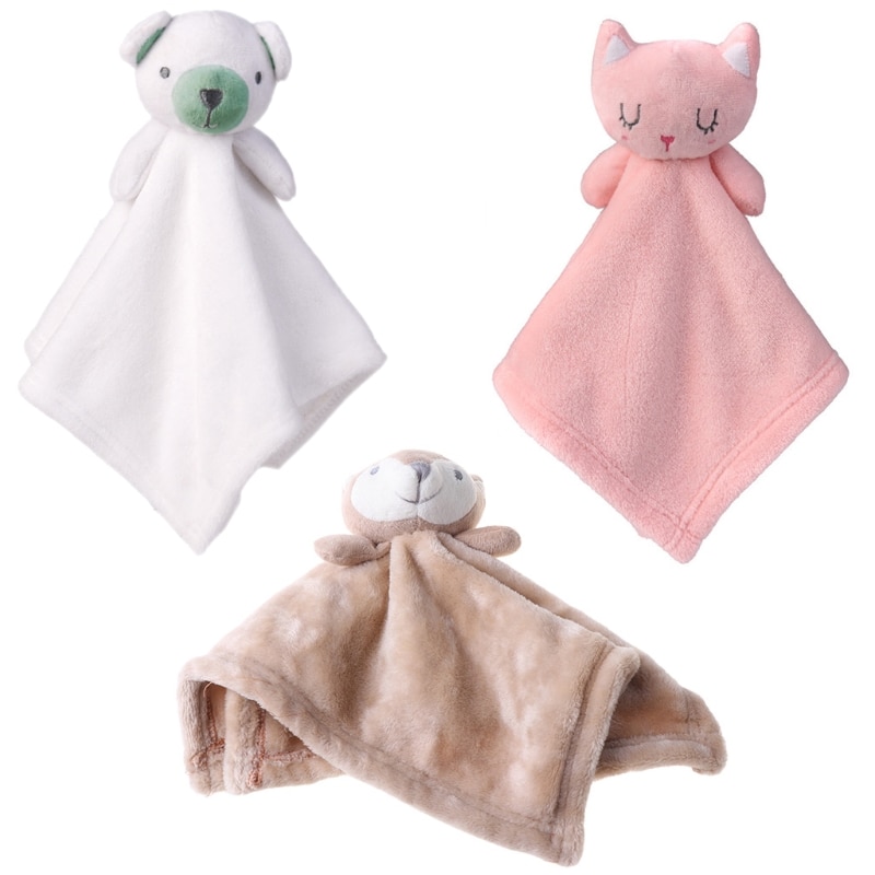 1pc Soft Stuffed Baby Plush Toys Cartoon Bear Soothe Appease Towel Animal Security Comforter Blanket Appease Doll Sleeping Toy